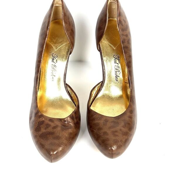 Ted Baker Leather Animal Print Platform High Heel Shoes Pumps US 9,5 - Picture 6 of 14